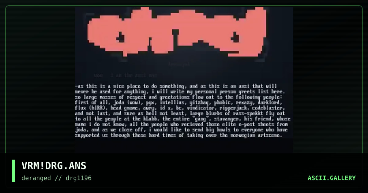 superBBb deranged AnSI!!!!!!!!, by vermin, 1996