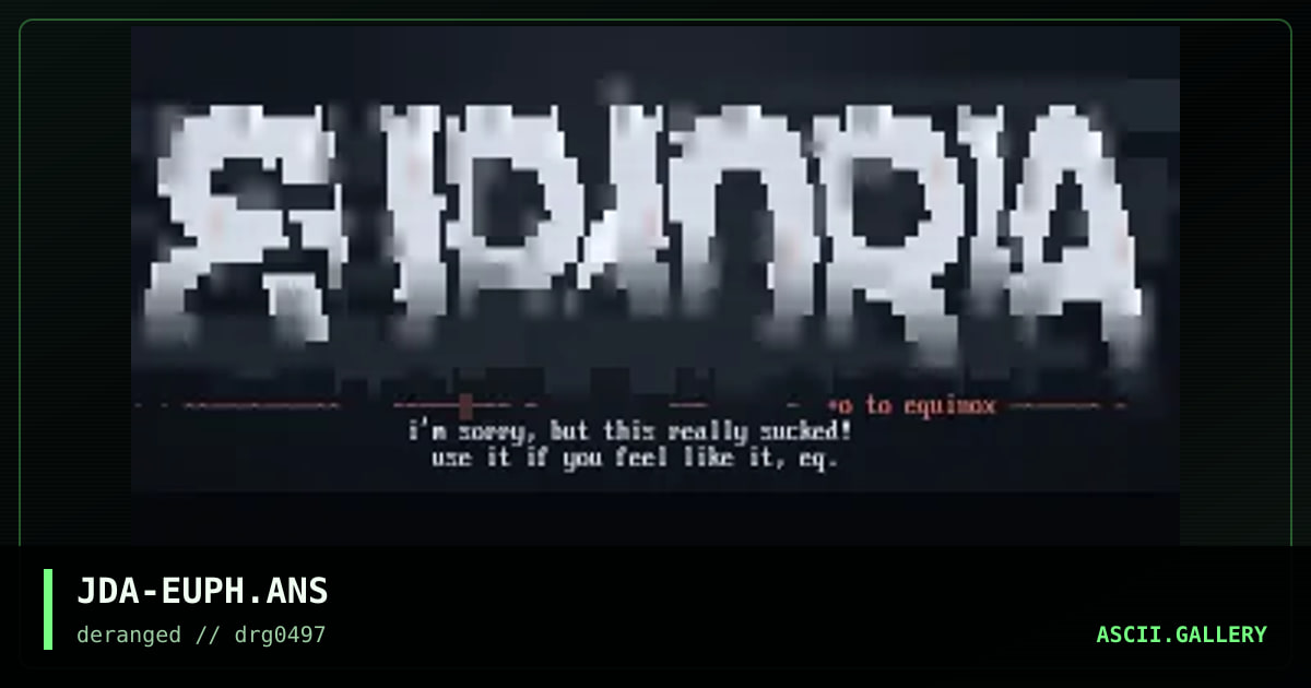 euphoria. <BBS>, by joda, 1997
