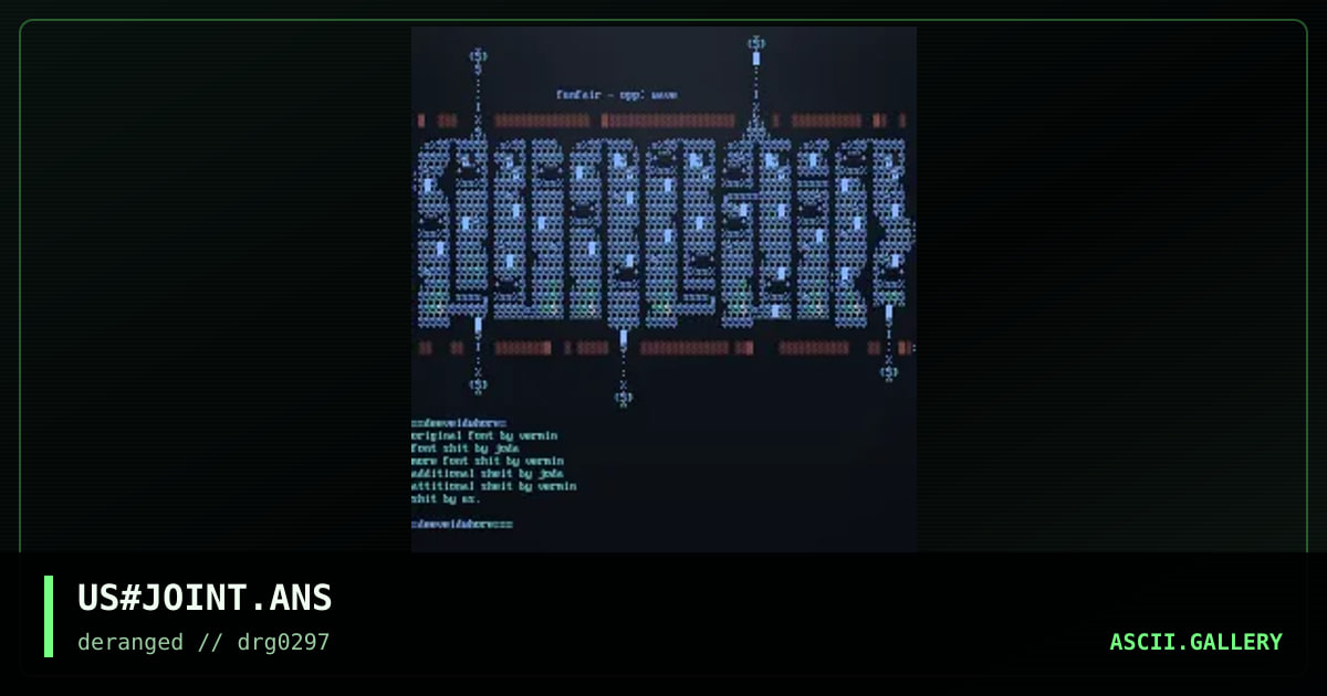 funfair joint ascii, by vermin, joda, 1997