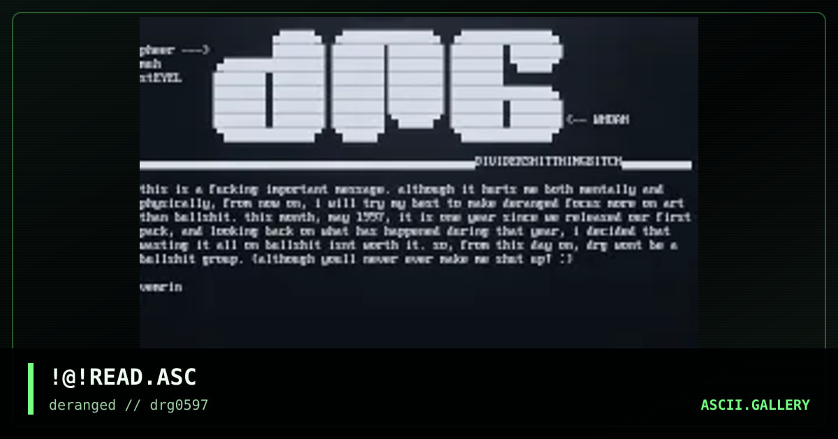 @@@ MESSAGE IMPORTANTE @@@, by vermin, 1997