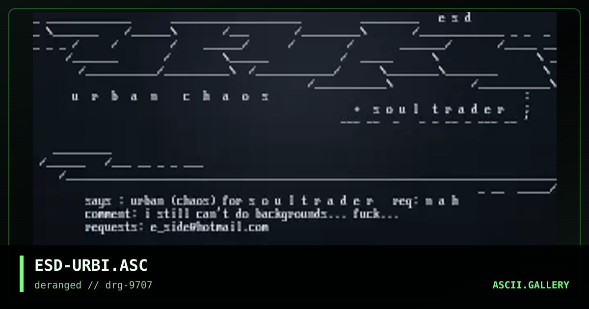 ESD-URBI.ASC, by eside, 1997