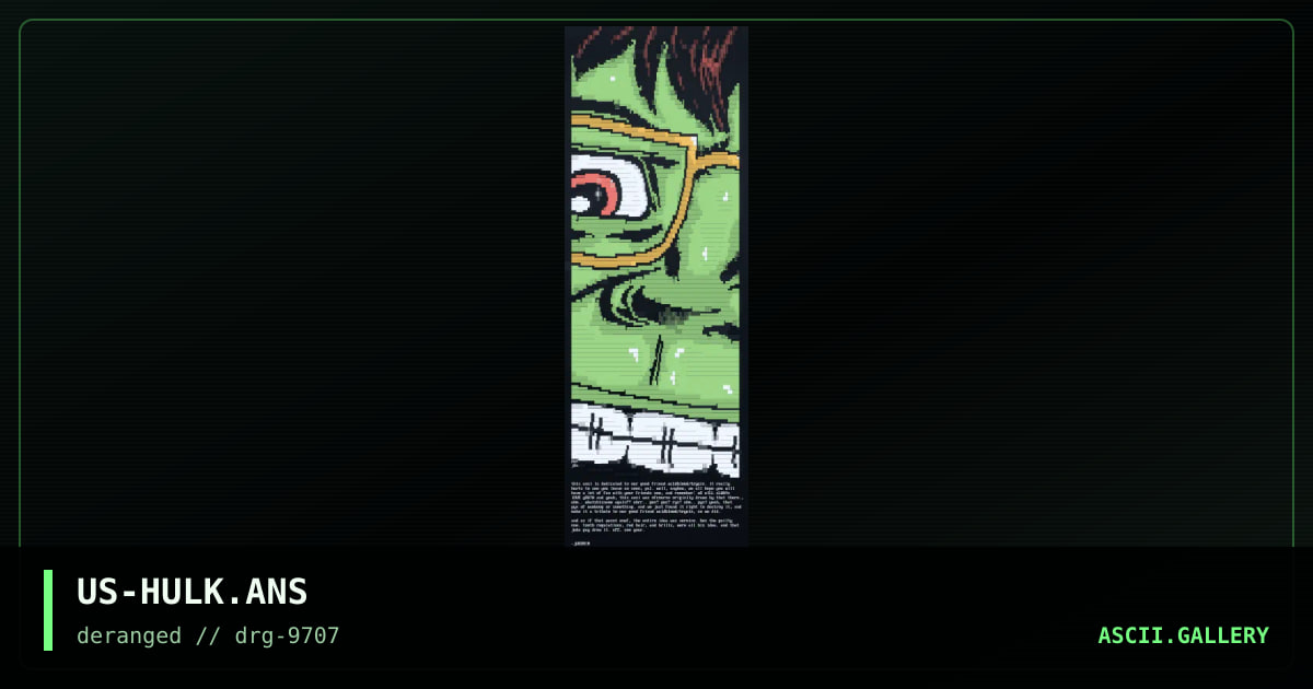hulk - to noah, by pyx, 1997