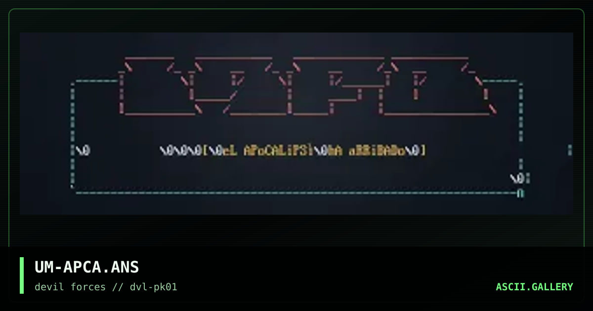 UM-APCA.ANS, by under man, 1997