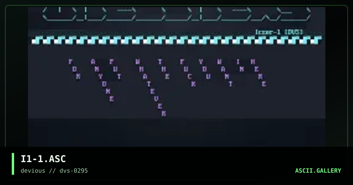 Oneliners ASCii, by iczer-1, 1995