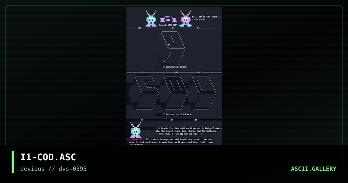 Chains of Destruction ASCii, by iczer-1, 1995