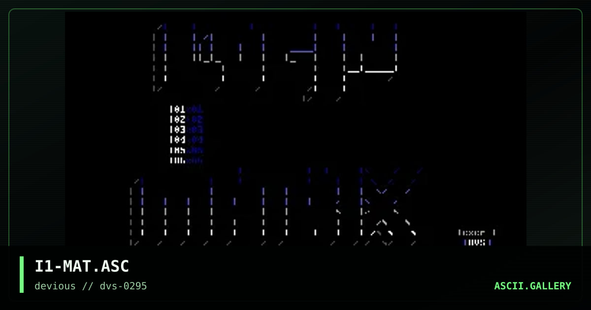 Logon Matrix ASCii, by iczer-1, 1995