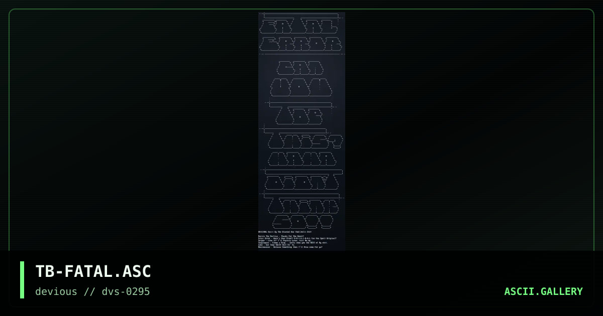 ASCii Original Proof for FE, by the blunted one, 1995