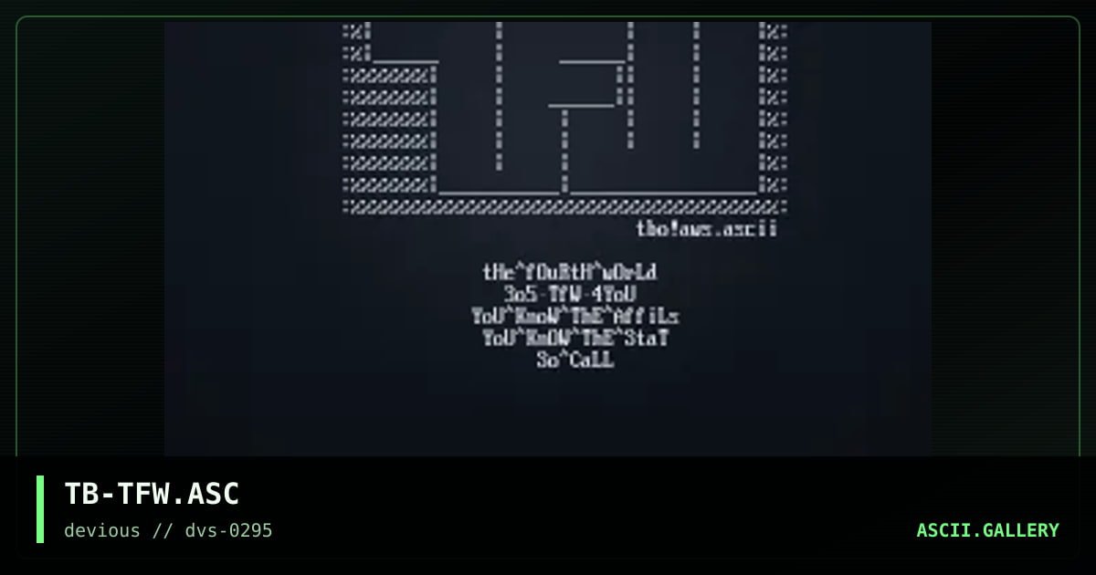 The Fourth World ASCii, by the blunted one, 1995