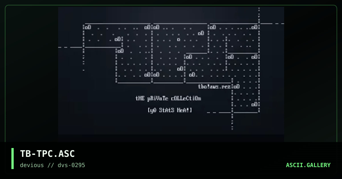 The Private Collection Stat Screen, by the blunted one, 1995