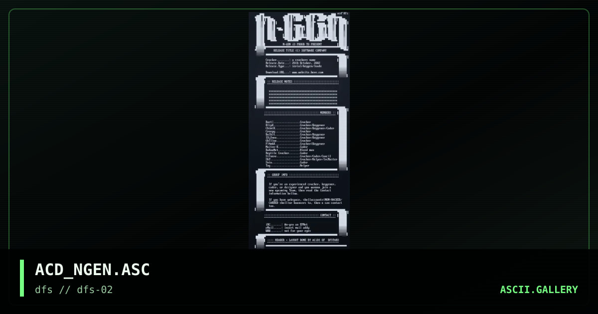 ACD_NGEN.ASC, by untagged, 2003