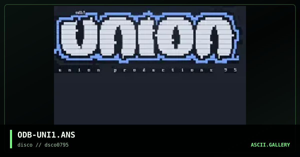 UNiON (in memory i guess), by ol dirty bastard 1, 1995