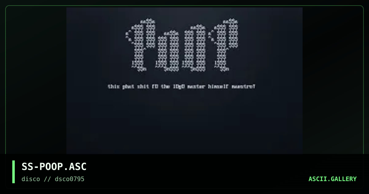PooP, by silver stream, 1995