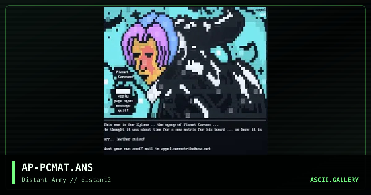Planet Caravan matrix, by appel, 1998