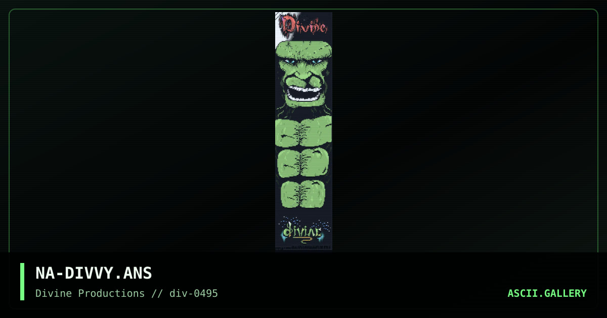 Divine Promotional Ansi, by naquan, 1995