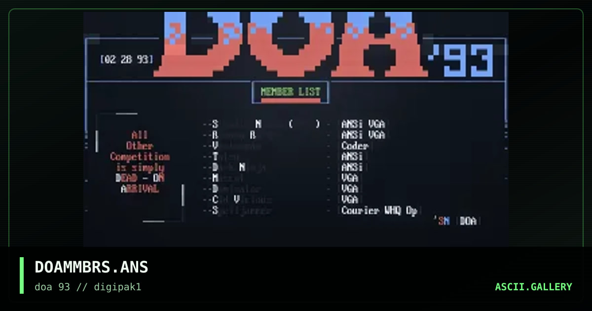 DOAMMBRS.ANS, by stealth ninja, 1993