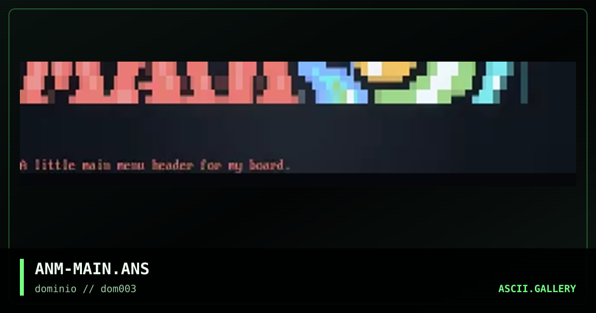 main menu, by anomite, 1998