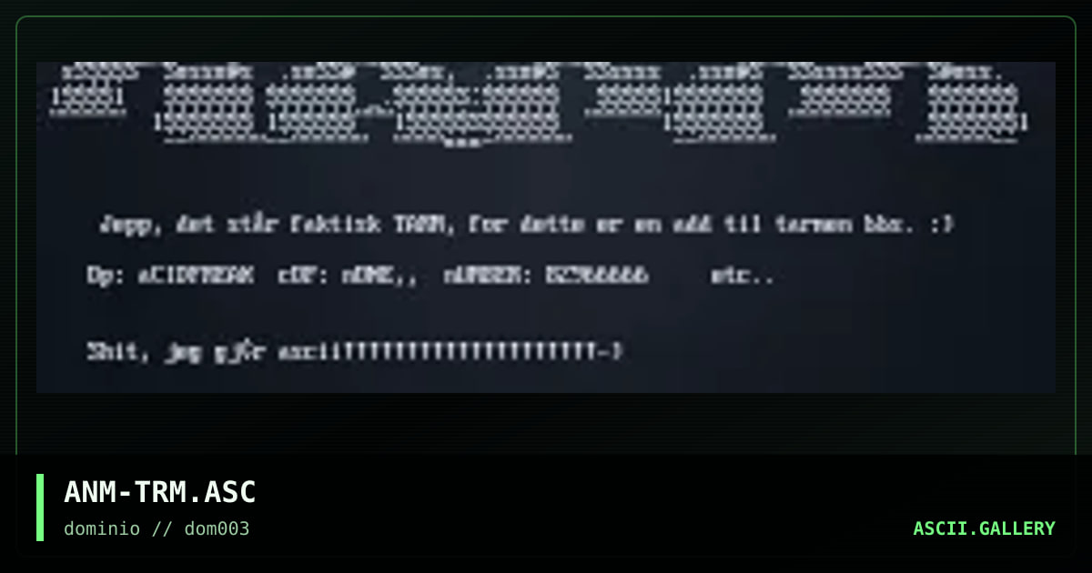 tarmen bbs, by anomite, 1998