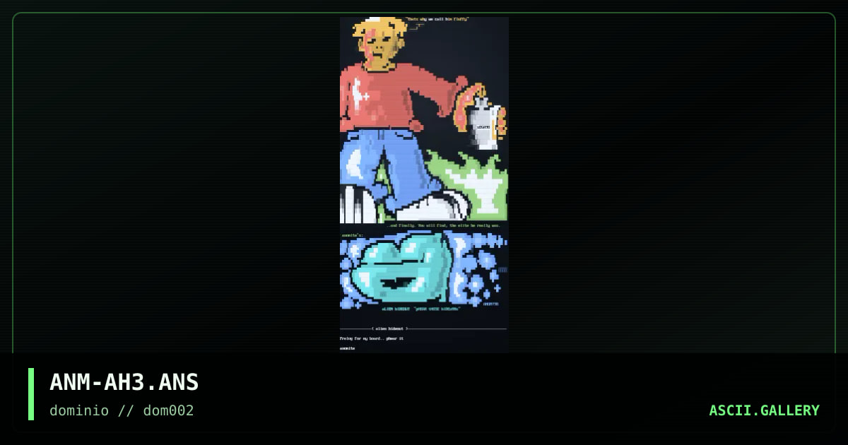 "4LI3N H1D30U7", by anomite, 1998