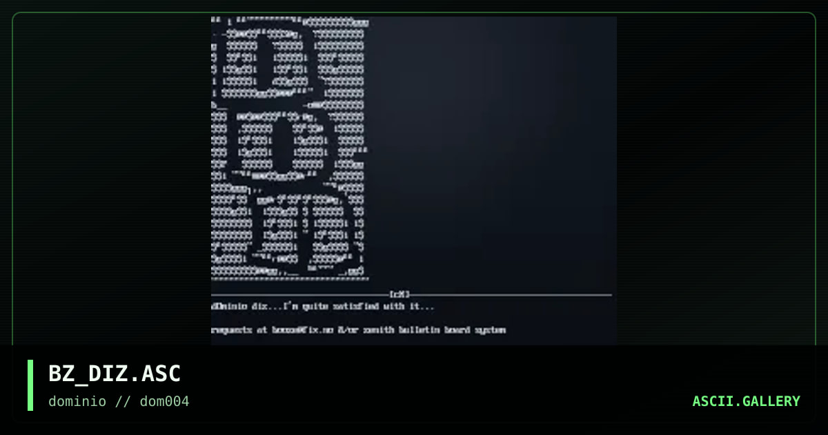 dOminio diz, by booze, 1998