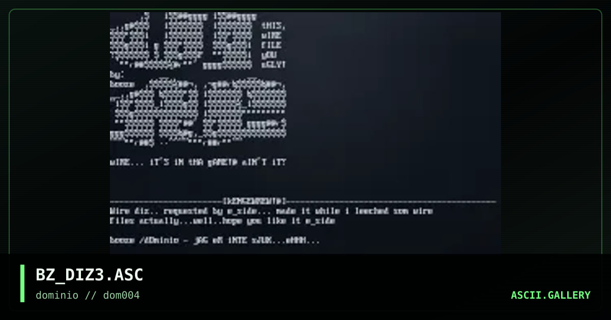 wIRE diz fILE!@, by booze, 1998