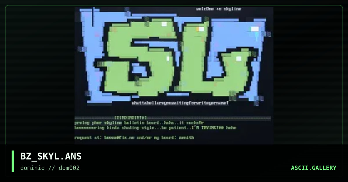 skyline! fucking shitty ansi, by booze, 1998