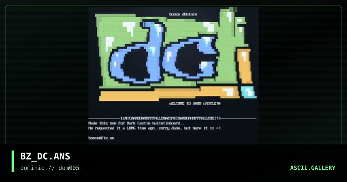 dark castle ansi..hivoghoi!, by booze, 1998