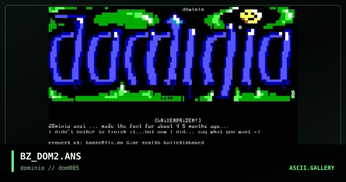 dOminio ansi.. pHEW!@, by booze, 1998