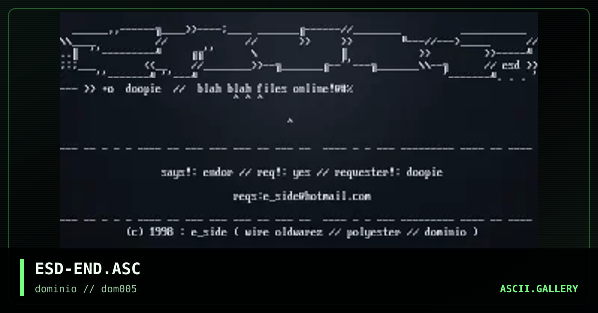 ESD-END.ASC, by eside, 1998