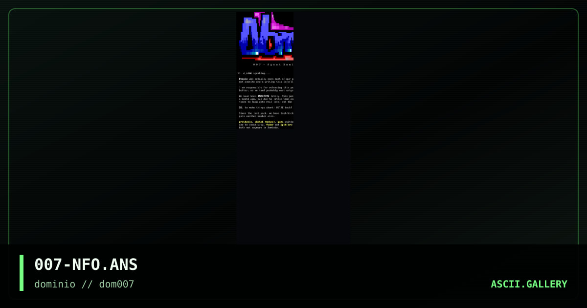 007-NFO.ANS, by eside, 1998
