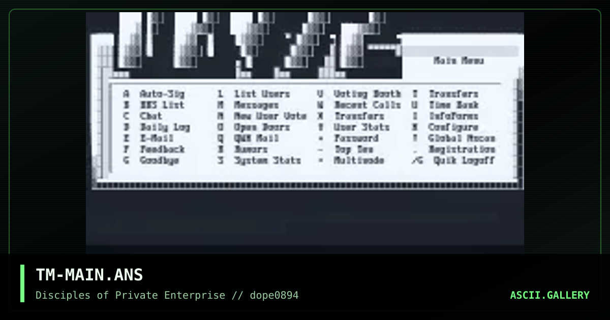 TM-MAIN.ANS, by techmaster, 1994