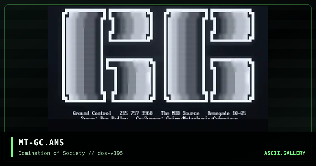 Ground Control ANSi, by metaphysis, 1995