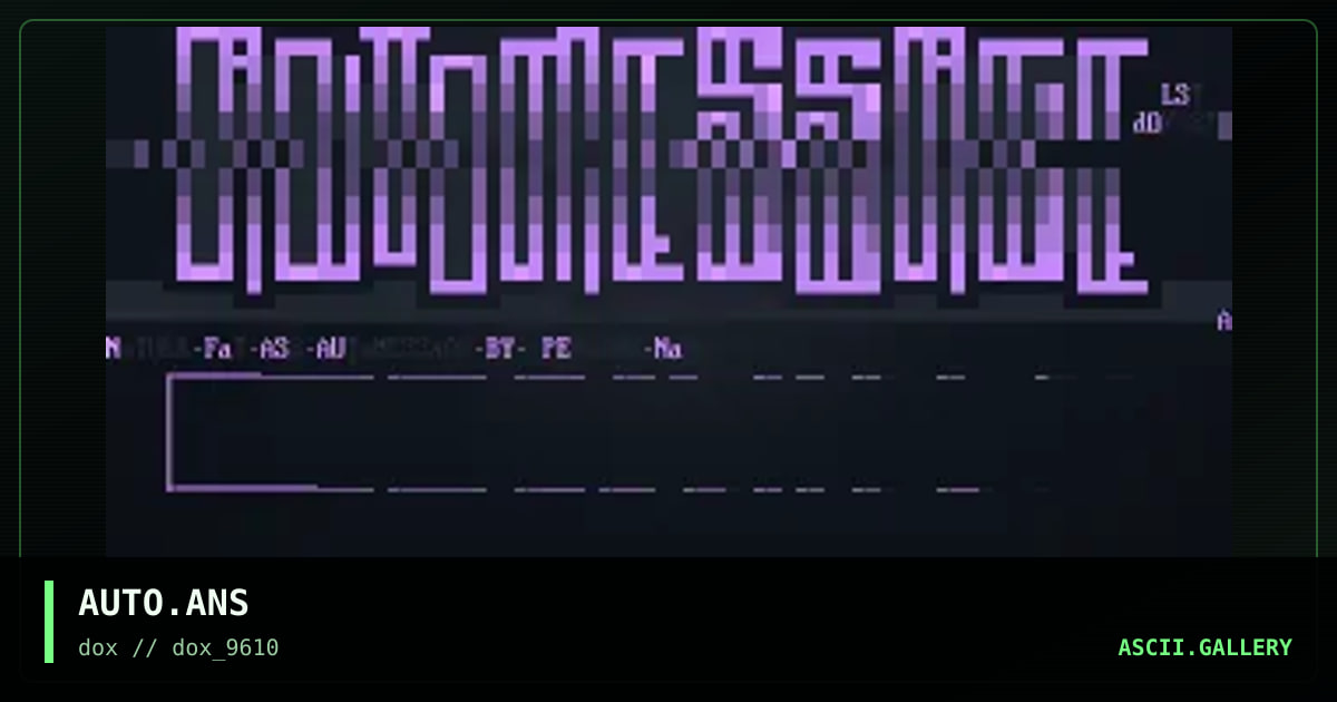 AUTO.ANS, by soul trader, 1996