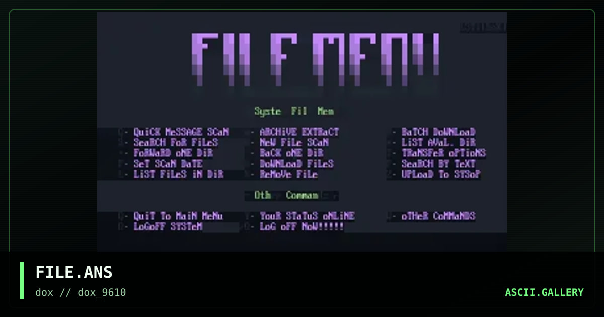 FILE.ANS, by soul trader, 1996