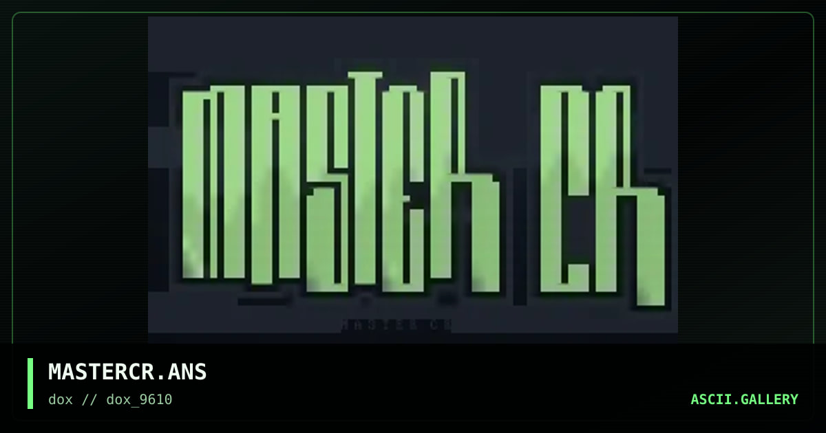 MASTERCR.ANS, by soul trader, 1996