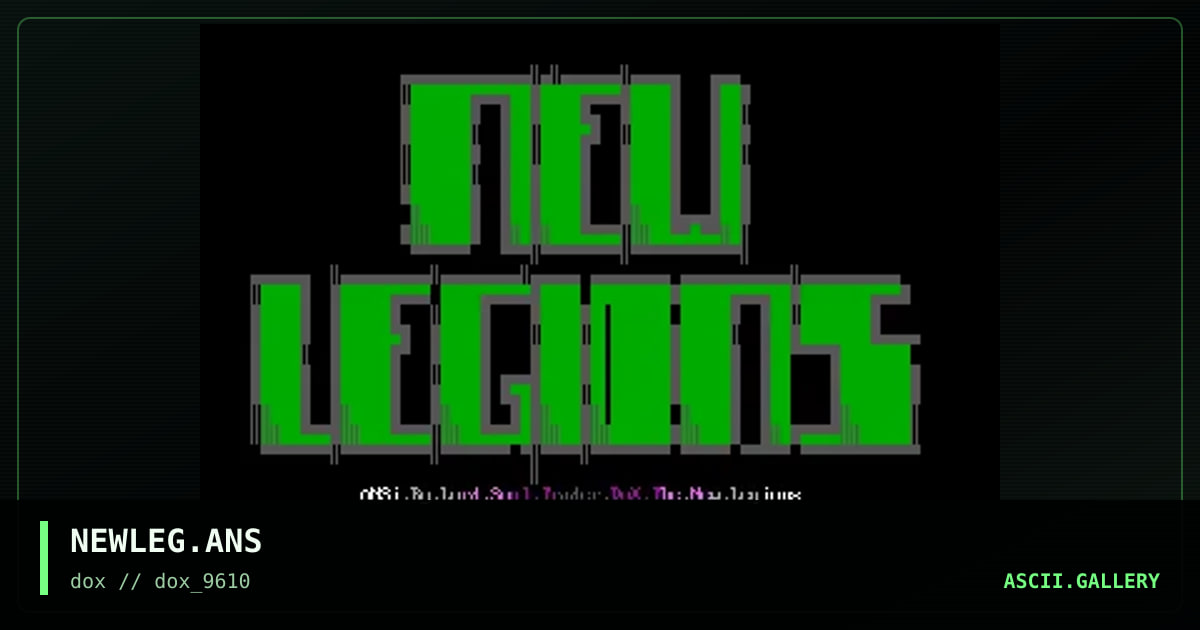 NEWLEG.ANS, by soul trader, 1996
