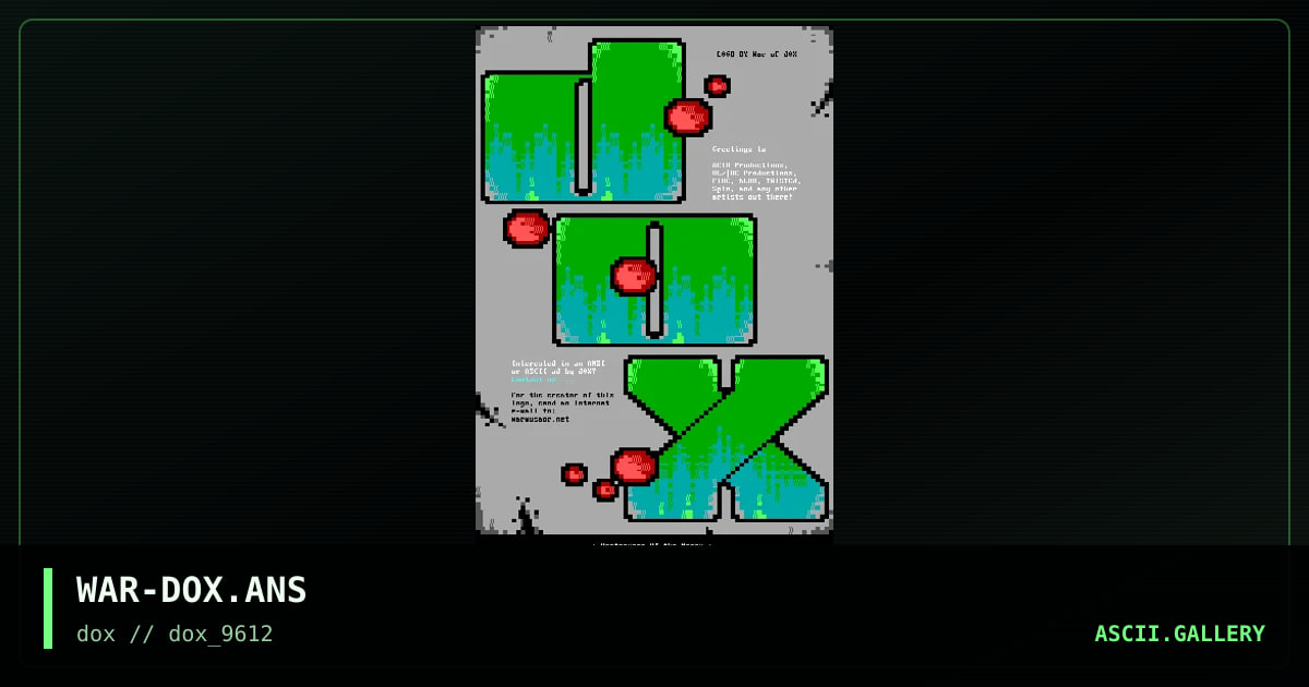d0X Promotional, by war, 1996