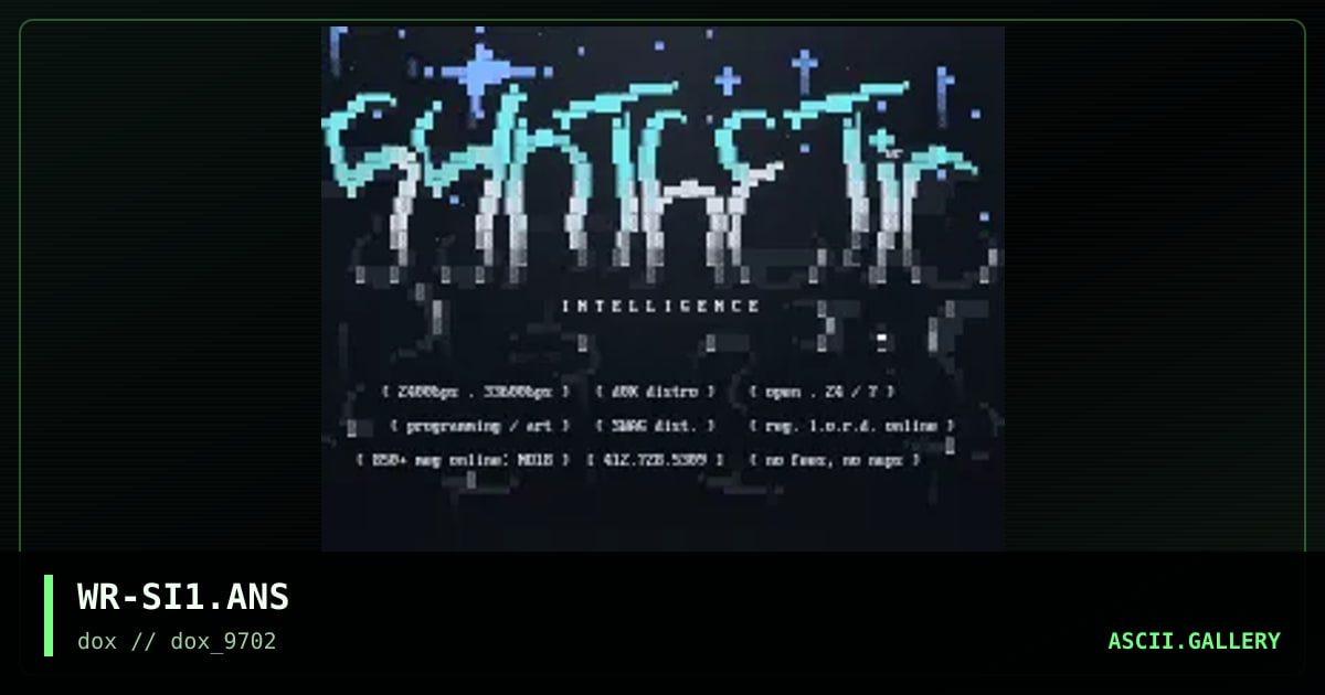 synthetic intelligence bbs, by war, 1997