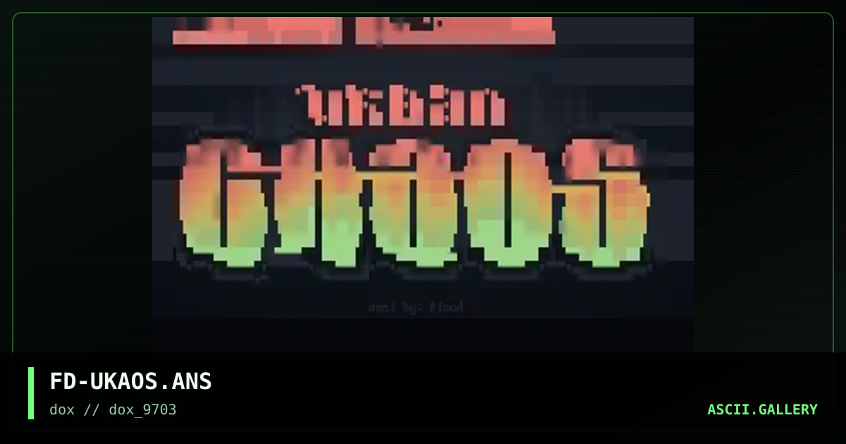 urban kaos, by flood, 1997