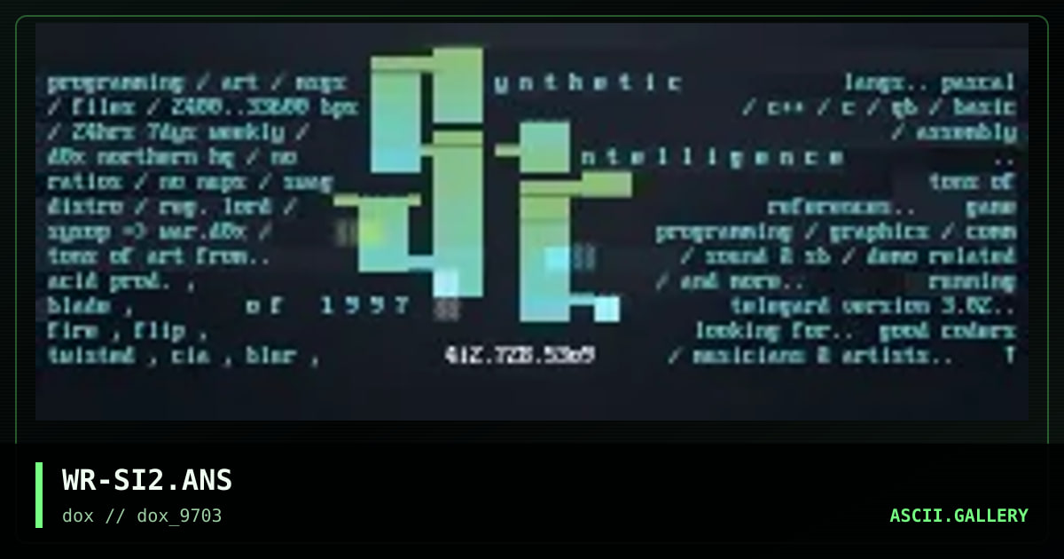 synthetic intelligence #2, by war, 1997