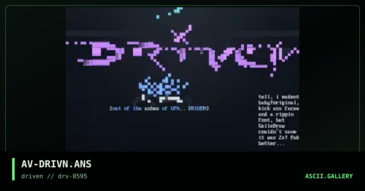 Driven Ansi, by aventari, 1995