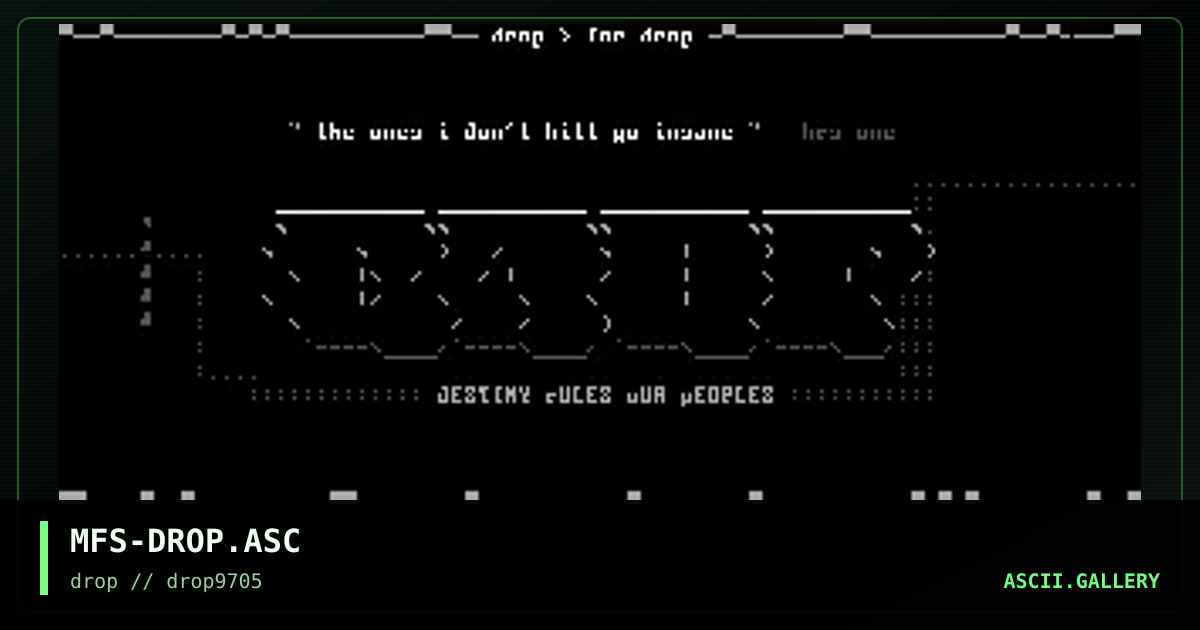 dr0p l0go, by mel farr suppastar, 1997