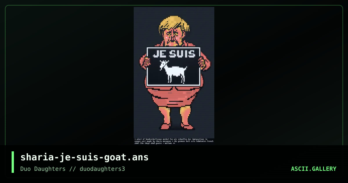 sharia-je-suis-goat.ans, by sharia marapova, 2017