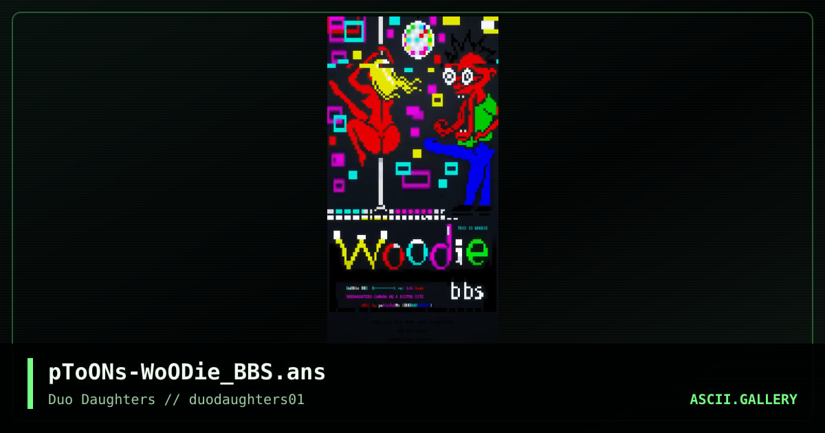 pToONs-WoODie_BBS.ans, by pablotoons, 2015