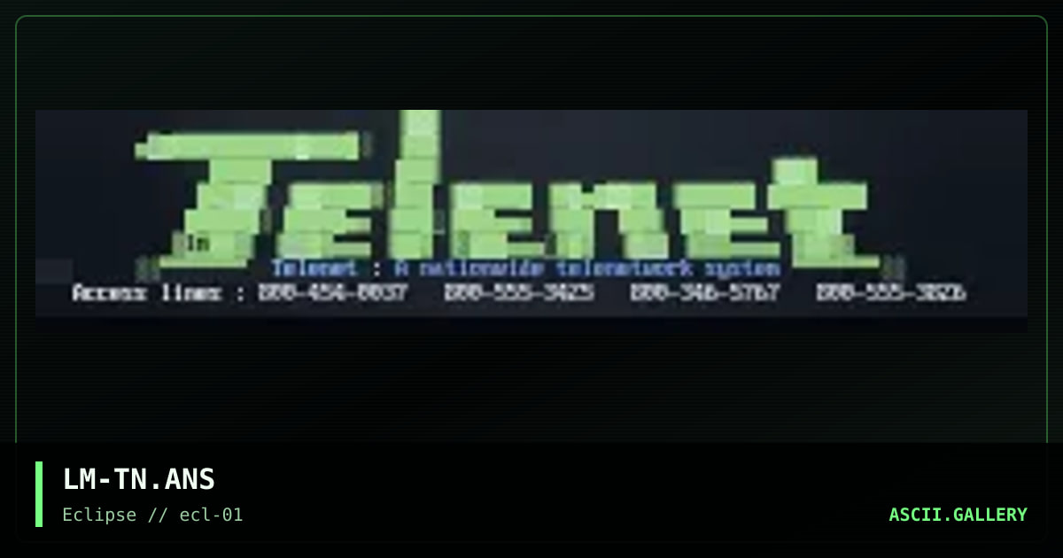 Telenet illicit advertisement, by lagomorph, 1996