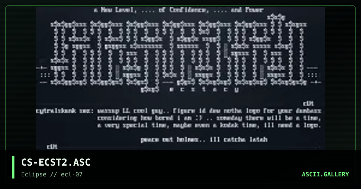 eCSTACY, by cytral skunk, 1996