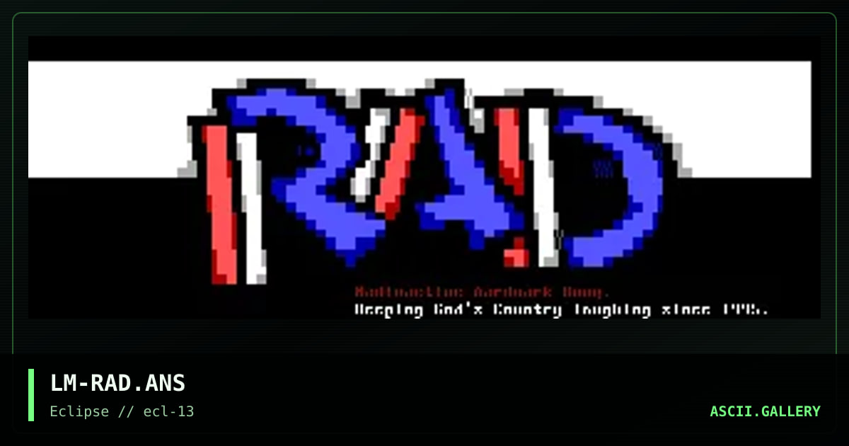 Radioactive Aardvark Dung, by lagomorph, 1997