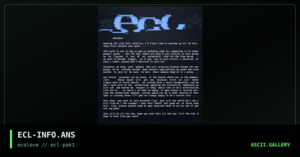 ecolove infofile, by ecolove, 1997