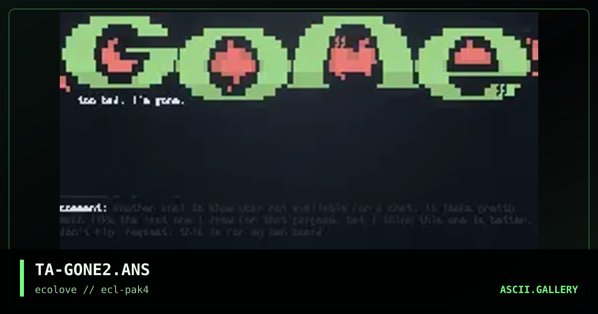 gone!, by the avenger, 1998
