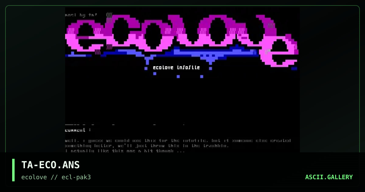 ecolove ansi, by the avenger, 1998