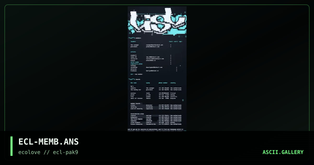 memberlist, by the avenger, 1998